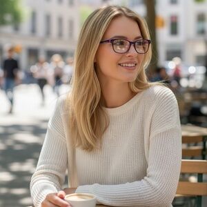 Women’s KenzHOU Burgundy Pink Reading Glasses